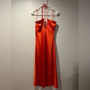 tie neck slip dress